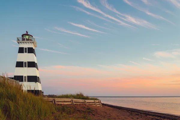 West Point Lighthouse o zmierzchu — Zdjęcie stockowe