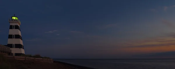 Panorama de West Point farol à noite — Fotografia de Stock