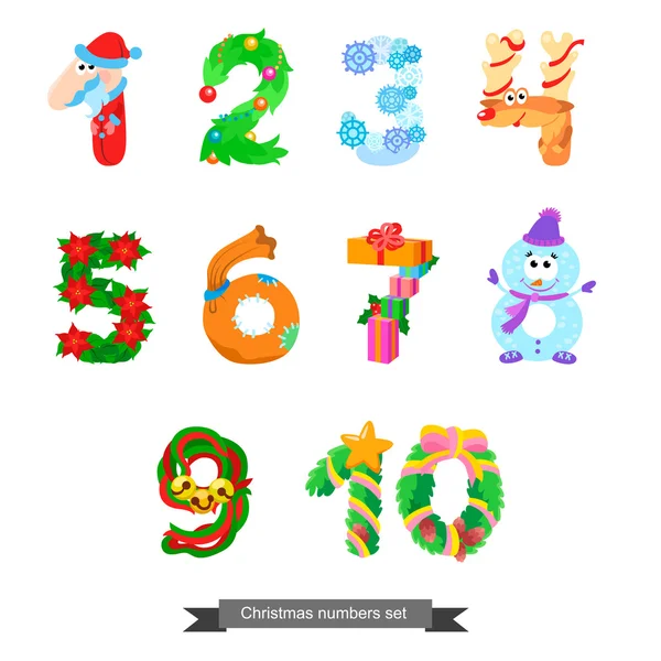 Numbers like symbols of the Christmas — Stock Vector