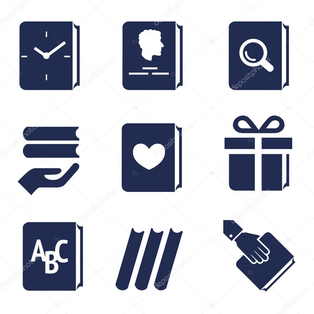 Icons for actions with books