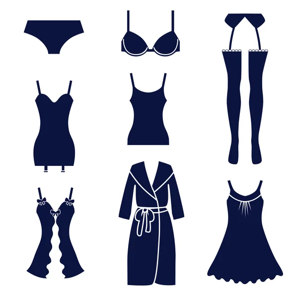 Types of lingerie — Stock Vector