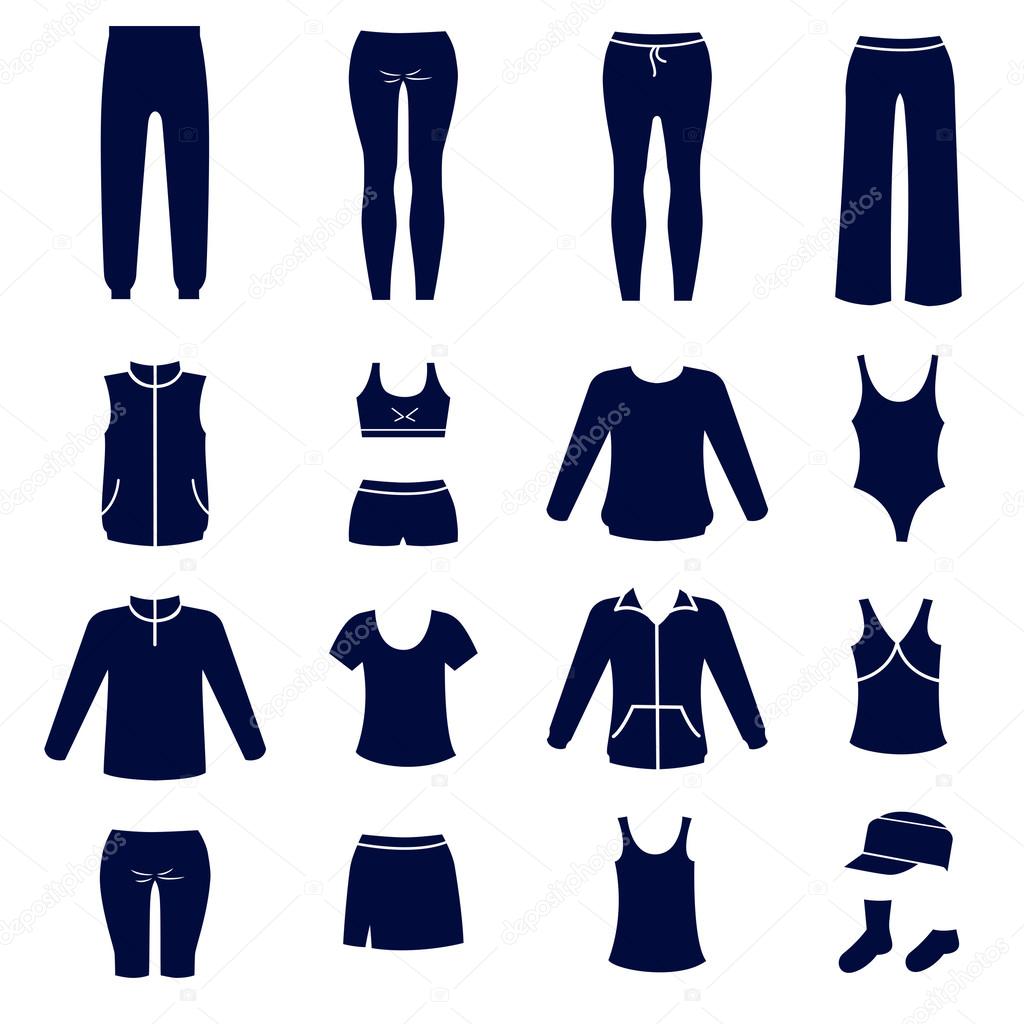 Different types of women sport clothes