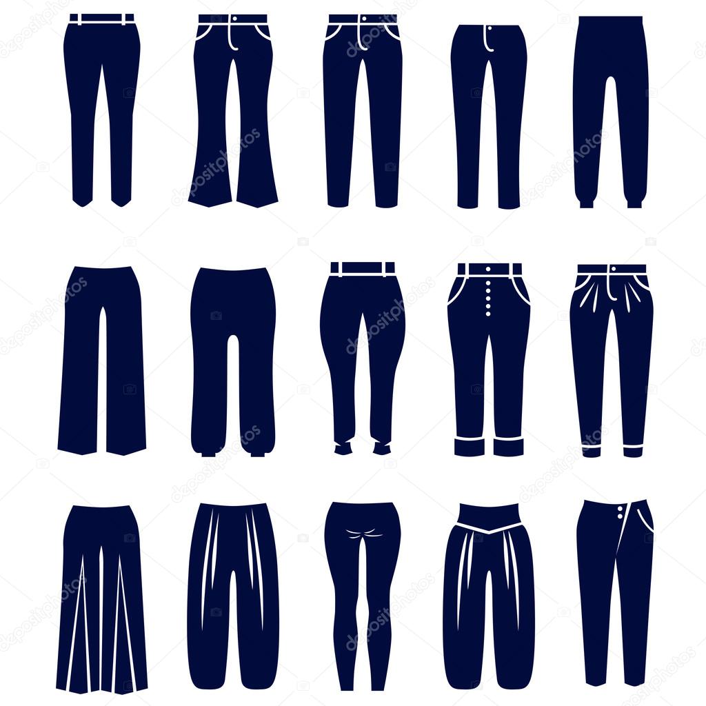 Different types of women trousers and pants