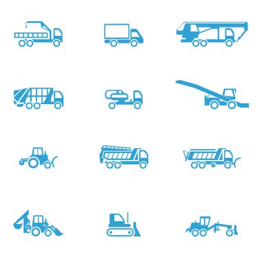 Icons for different types of special vehicles, part 3 clipart