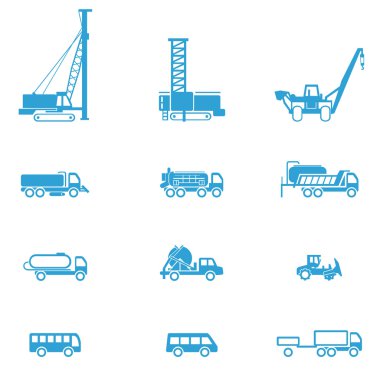 Icons for different types of special vehicles, part 5 clipart