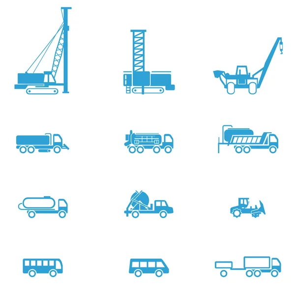 Icons for different types of special vehicles, part 5 — Stock Vector