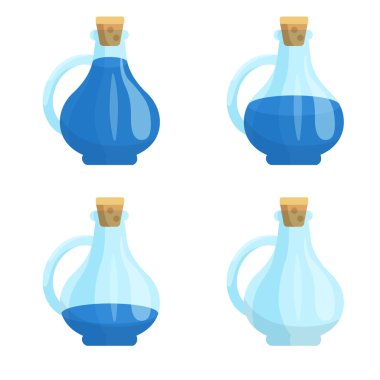Glass bottle with blue liquid in it clipart