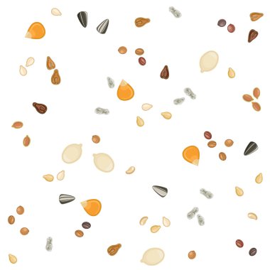 Seamless pattern of oilseeds clipart