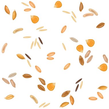 Seamless pattern of cereals and corn clipart