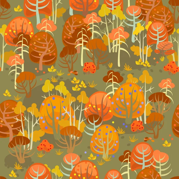 Bosque en otoño casi desnudo — Archivo Imágenes Vectoriales