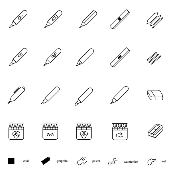 Spullen voor afbeelding als lijn pictogrammen — Stockvector