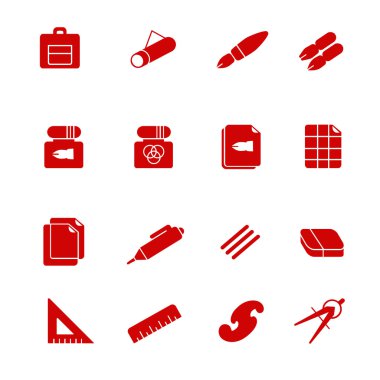 Glif simgeler olarak hazırlanması için malzemeler