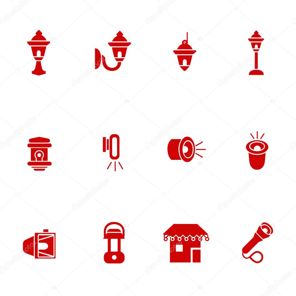 Types of lighting for outdoor use as glyph icons