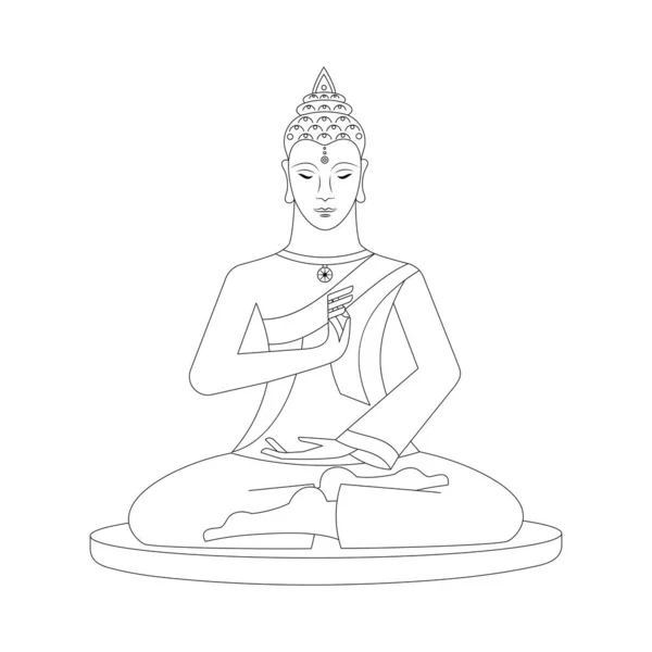 Meditasyon yapan Buda. Zen sanatı. Görüntü.