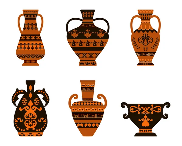 Yunan amforaları. Çizimi Ayarla..