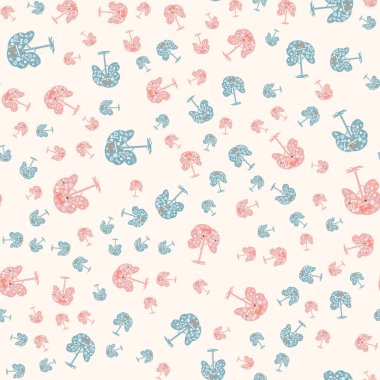 Dikiş dikmek ve dikiş dikmek için aletleri olan ağaçlar. Desen.