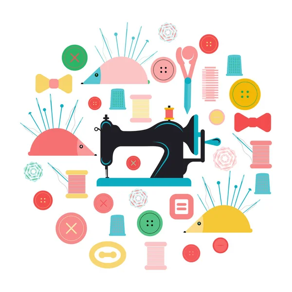 Dikiş ve dikiş için bir takım eşyalar. Görüntü.