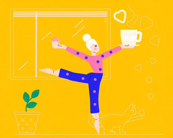 Bir fincan sabah kahvesi. Görüntü.