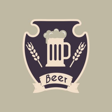 Bir kupa bira. Bira reklamı tasarım elementleri olan bir poster. Görüntü.