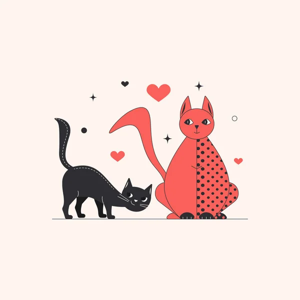 L'amour des chats. Illustration. — Image vectorielle