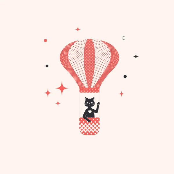 Balloon cat. Illustration. — Stock Vector