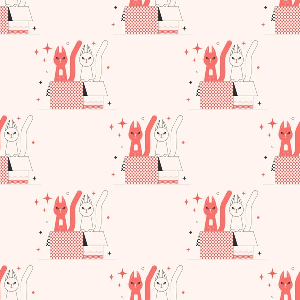 Kutudaki Kediler. Görüntü. Örnek..