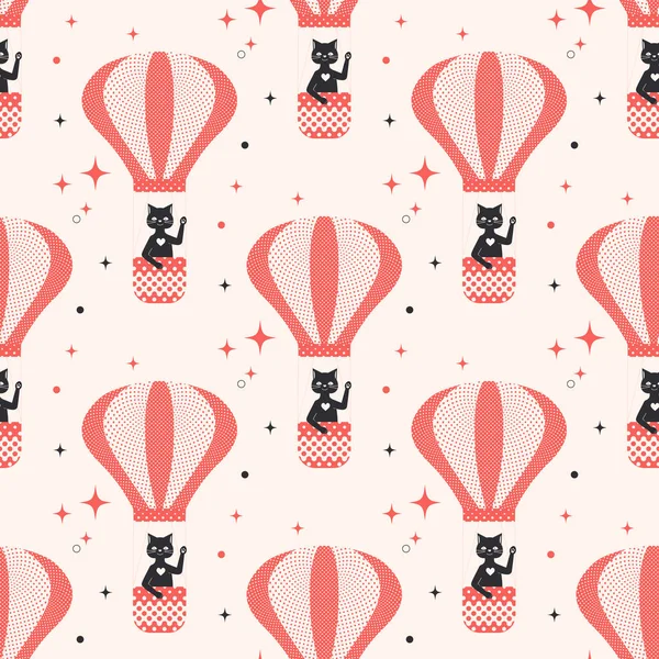 Balon kedisi. Çizim. Desen..