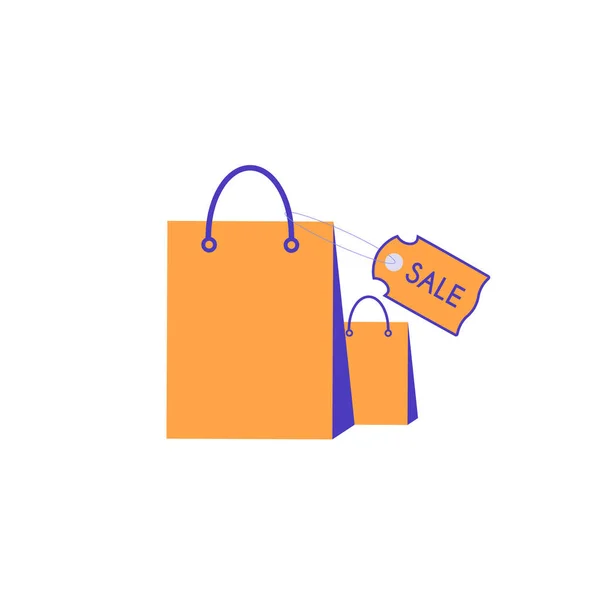 Etiketli kağıt alışveriş torbaları. Görüntü.