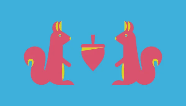 Palamutlu sincaplar. Kartpostal Görüntü.