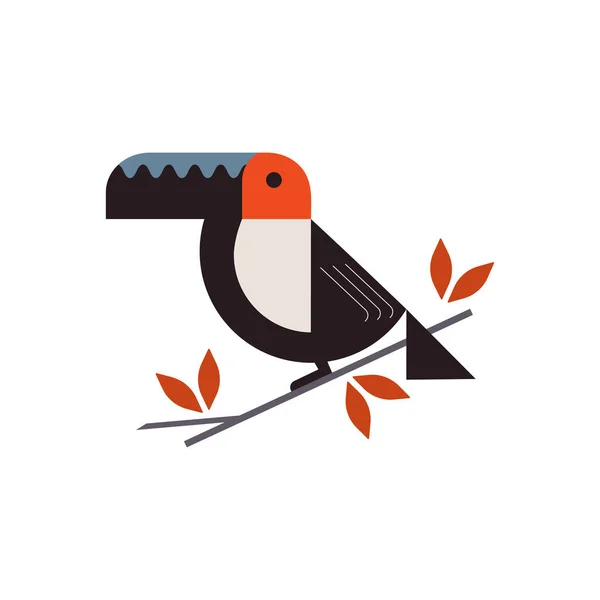 Farbenfroher Vogeltukan. Logo. — Stockvektor