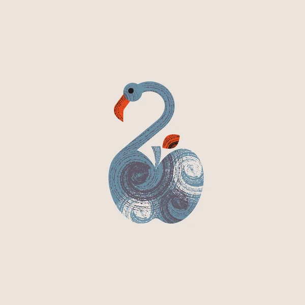 Flamingo apple. Logo. — Stock Vector