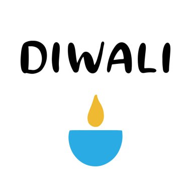 Mutlu Diwali kaligrafik vektör çizimleri. Geleneksel bir bayram kutlaması için Hindistan 'a gidiyoruz. Mandala ve mumla mektup..