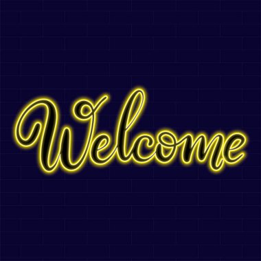 Koyu arkaplan vektör illüstrasyonunda harf içeren neon işareti.