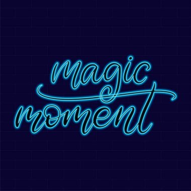 Koyu arkaplan vektör illüstrasyonunda harf içeren neon işareti.