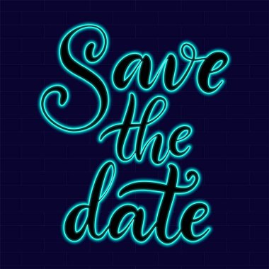 Koyu arkaplan vektör illüstrasyonunda harf içeren neon işareti.