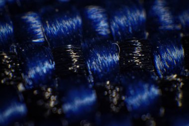 Aşırı Mavi ve Siyah Sentetik Örgü Makrosu