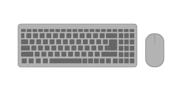 Teclado Moderno Mouse Isolado Fundo Branco Ilustração Estilo Plano — Fotografia de Stock