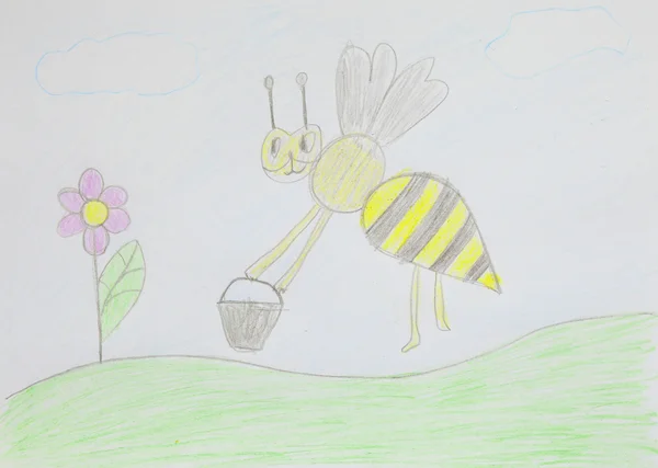 Bijenpollen is vliegen over — Stockfoto