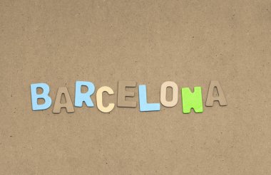 Barcelona metin kahverengi zemin üzerine
