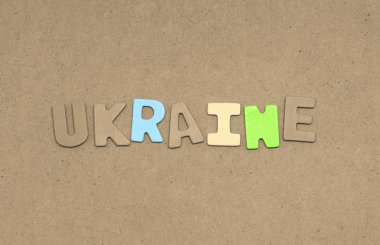 Ukrayna metin kahverengi zemin üzerine