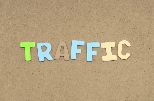 Testo del traffico su sfondo marrone — Foto Stock
