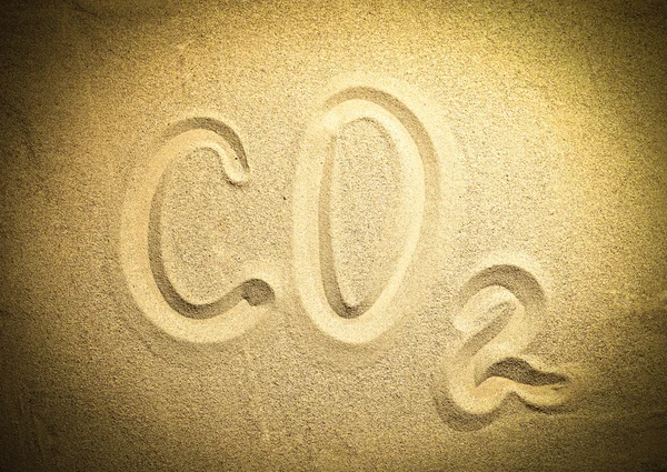 Imagem de CO2 na areia — Fotografia de Stock
