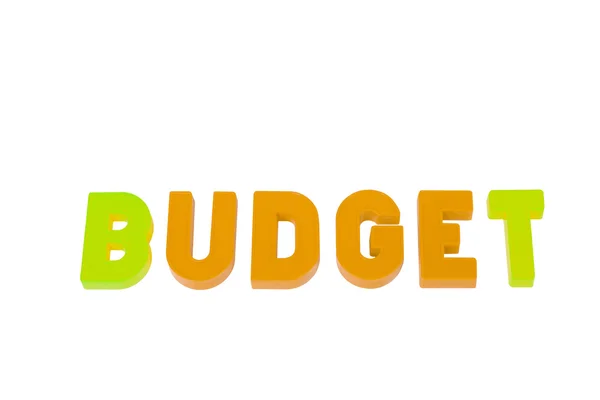 Orçamento palavra em um fundo branco — Fotografia de Stock