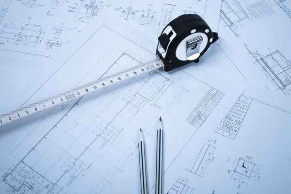 Plans for the construction of buildings — Stock Photo, Image