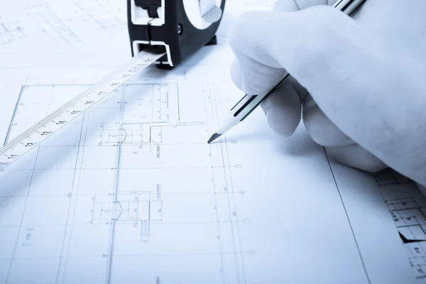 Design of construction plans — Stock Photo, Image