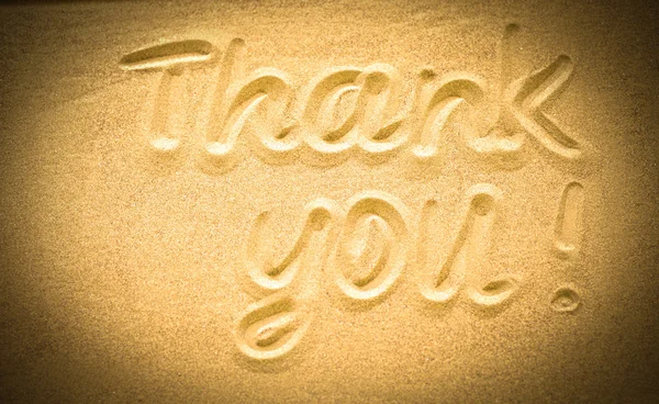 Thank you word on sand — Stock Photo, Image