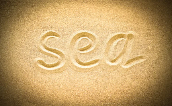 Kum deniz kelime — Stok fotoğraf