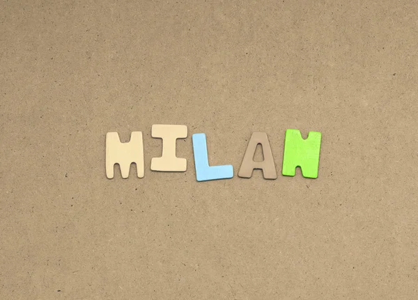 Milan text på brun bakgrund — Stockfoto