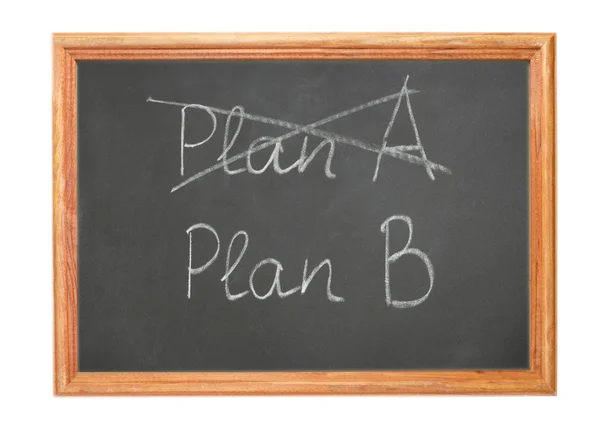 Written in white chalk on a blackboard - Plan A or Plan B — Stock Photo, Image