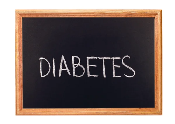 Geschreven in wit krijt op een bord - diabetes — Stockfoto